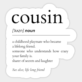 Cousin Noun Sticker